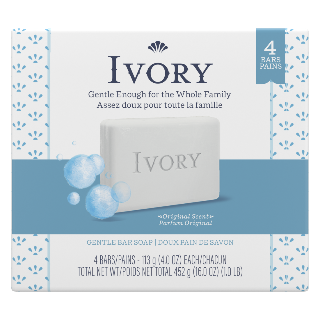 Ivory Gentle Bar Soap Original Scent - (4x4.0)oz/18pk