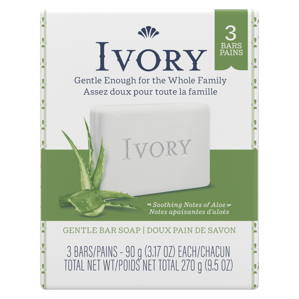 Ivory Gentle Bar Soap Soothing Notes Of Aloe - (3x3.17)oz/24pk