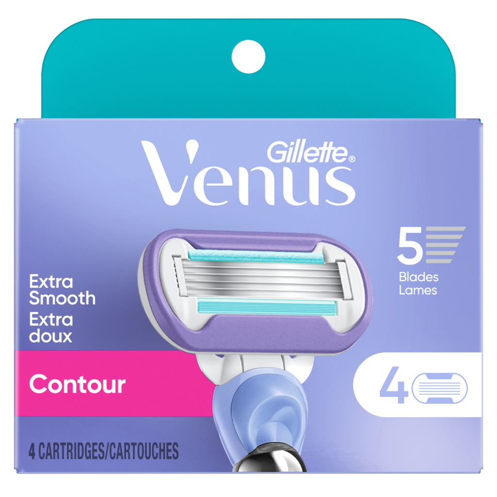 Gillette Venus Extra Smooth Contour Women's Razor Blades 5-Bladed Razor Refills - 4ct/48pk