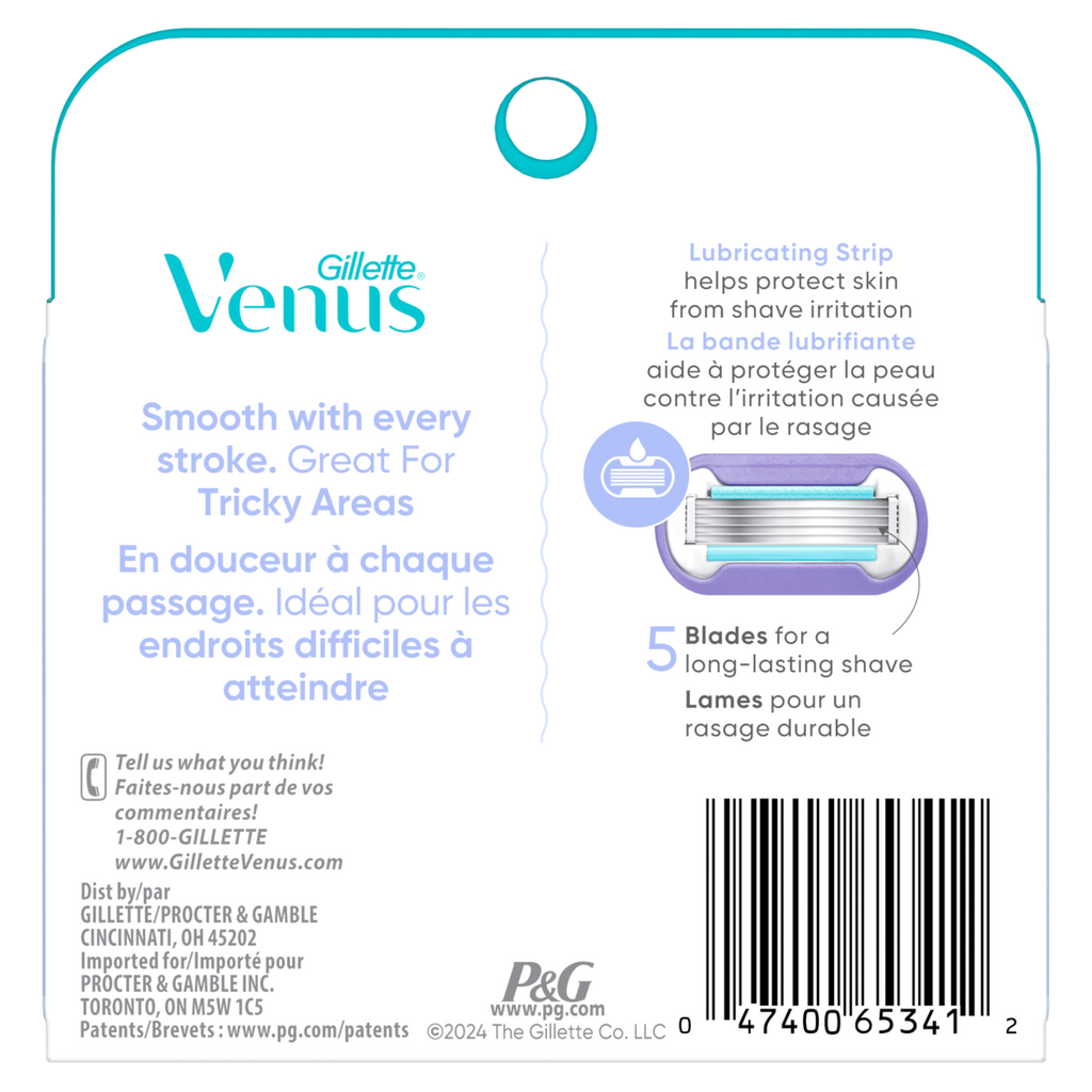 Gillette Venus Extra Smooth Contour Women's Razor Blades 5-Bladed Razor Refills - 4ct/48pk