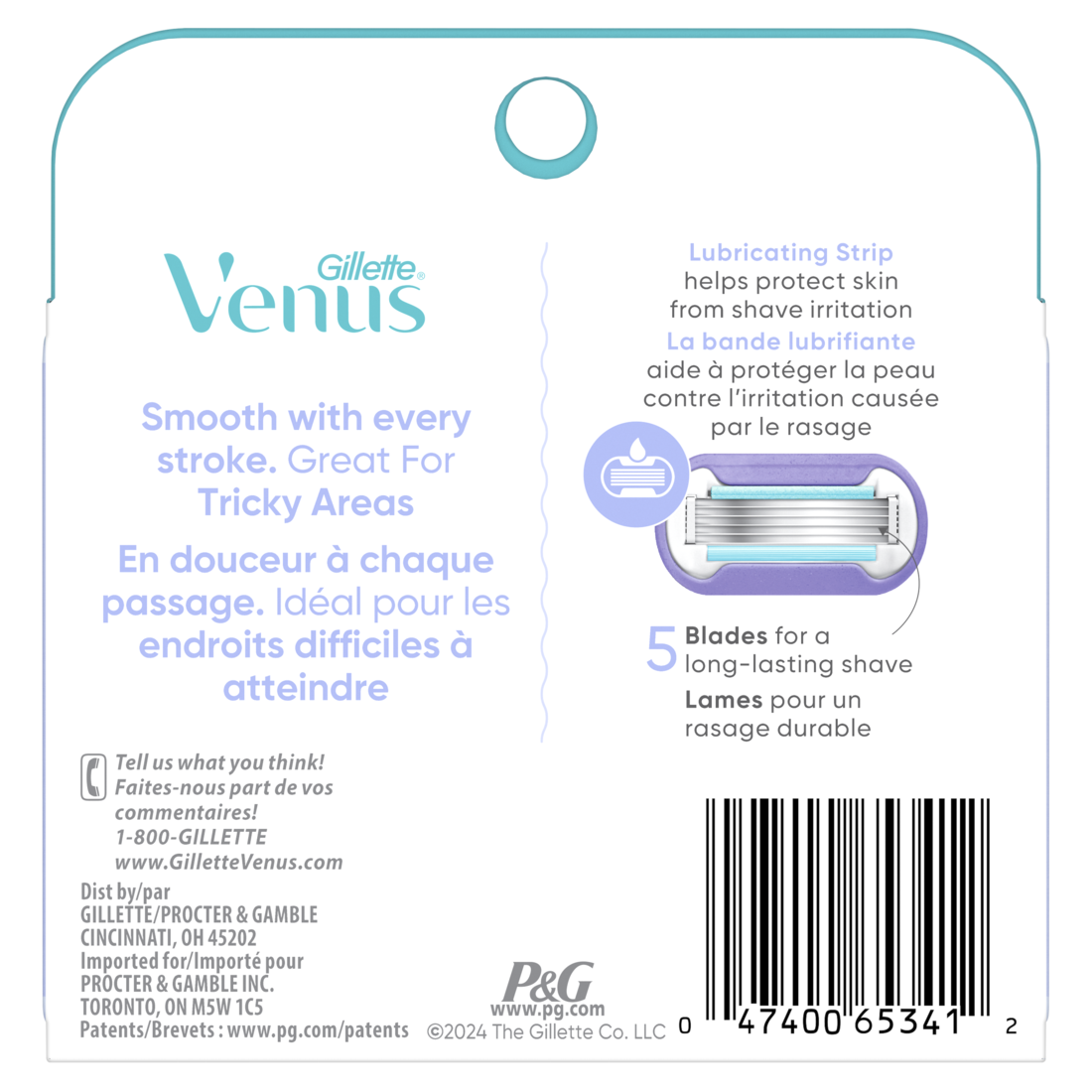 Gillette Venus Extra Smooth Contour Women's Razor Blades 5-Bladed Razor Refills - 4ct/48pk