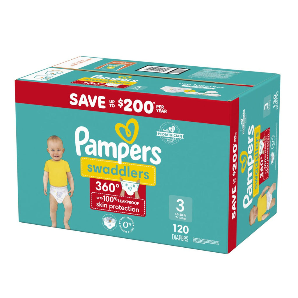 Pampers Swaddlers 360 Baby Diapers Size 3 - 120ct/1pk