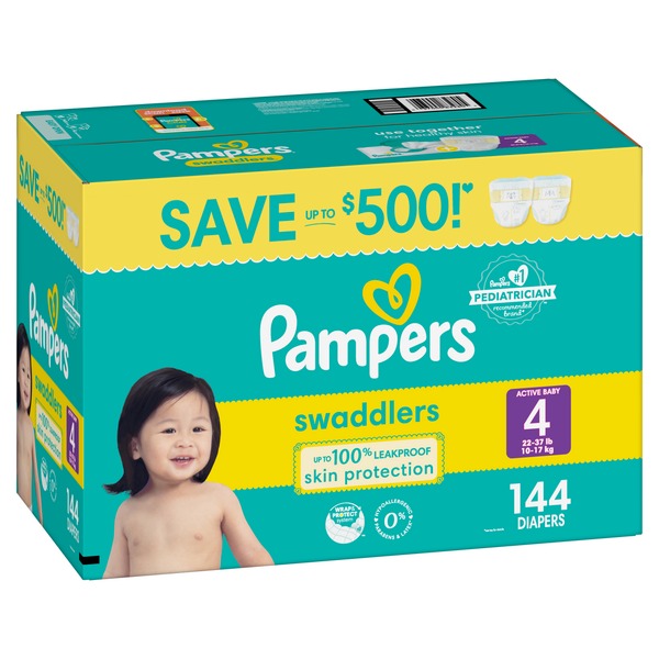Pampers Swaddlers Diapers Size 4 - 144ct/1pk