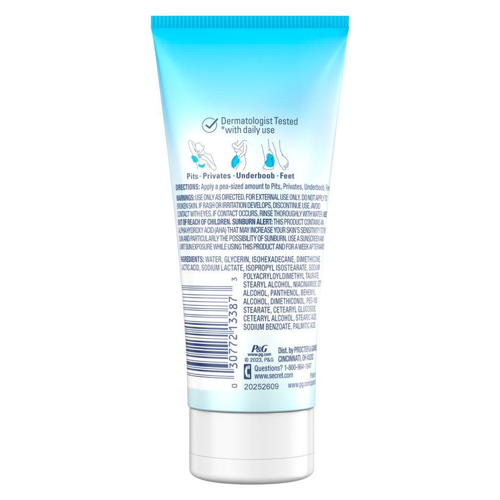 Secret Whole Body Aluminum Free Deodorant Invisible Cream Unscented - 3oz/12pk