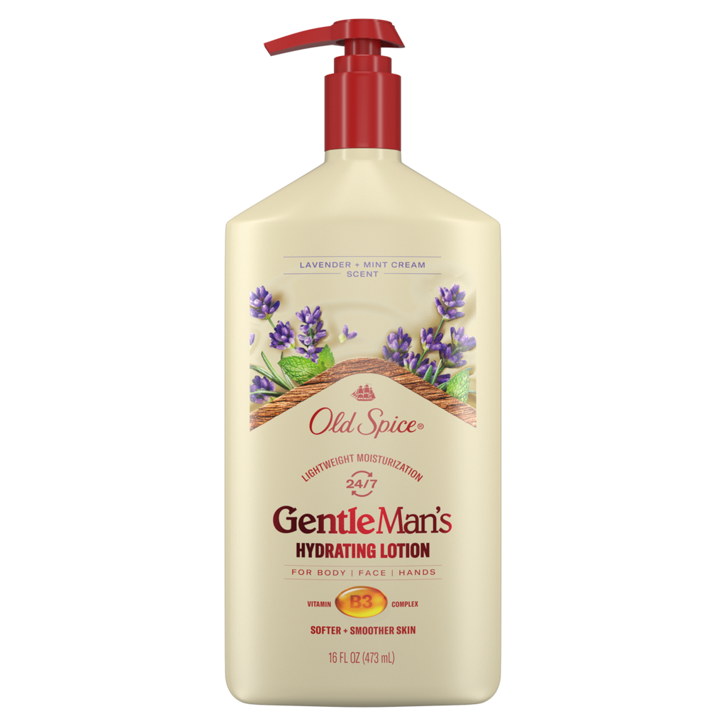 Old Spice Hand Face And Body Lotion For All Skin Types 24/7 Lightweight Moisturization With Vitamin B3 Lavender And Mint Scent Instant Absorption - 16oz/6pk