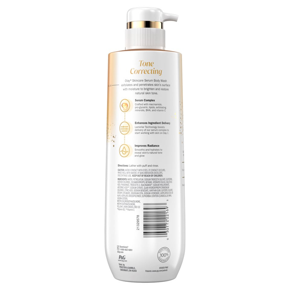 Olay Tone Correcting Body Wash With BHA And Vitamin C Serum Complex - 20oz/4pk