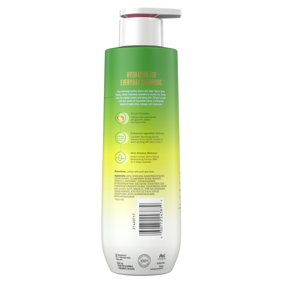 Olay Intensely Hydrating Body Wash With Hyaluronic Serum Complex Court Queen Citrus Scent - 20oz/4pk