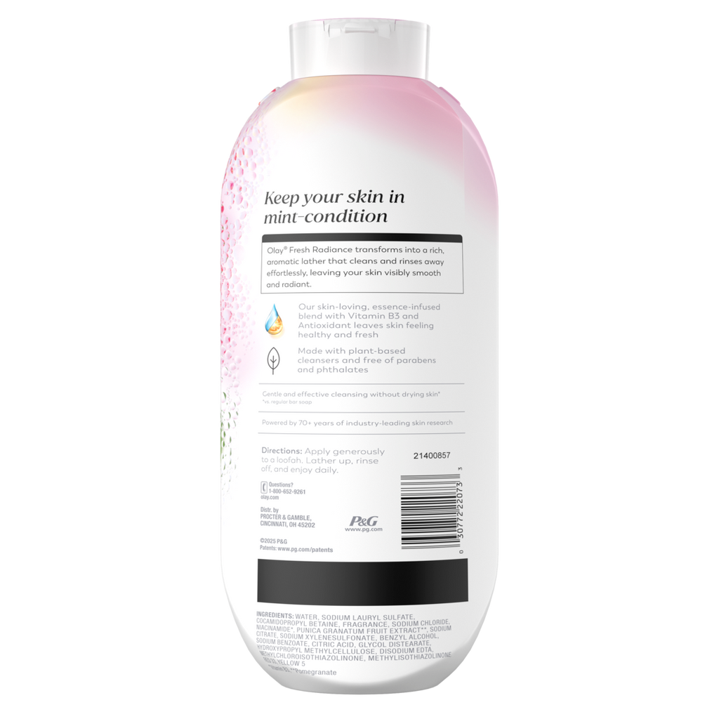 Olay Fresh Radiance Body Wash With Essence Of Strawberry And Mint Vitamin B3 And Antioxidant Blend - 22oz/4pk