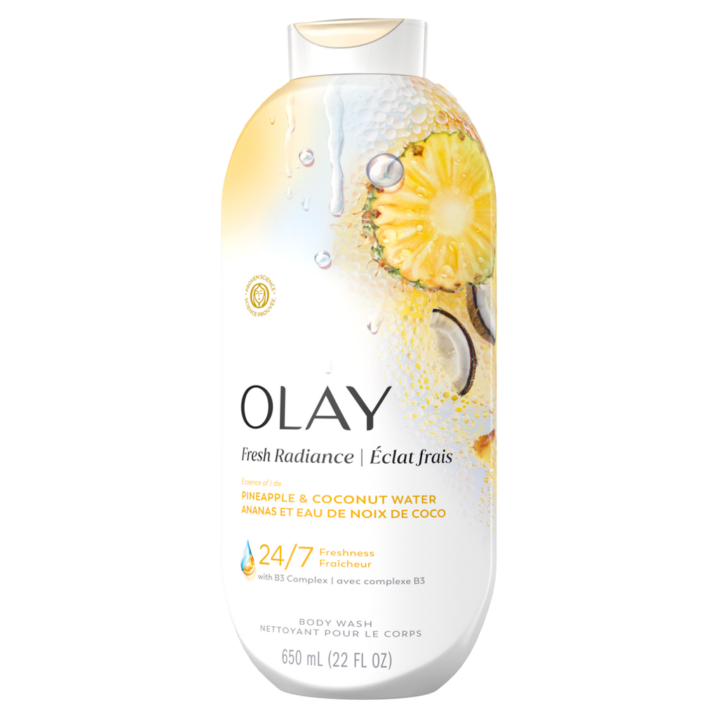 Olay Fresh Radiance Body Wash With Essence Of Pineapple And Coconut Water Vitamin B3 And Antioxidant Blend - 22oz/4pk
