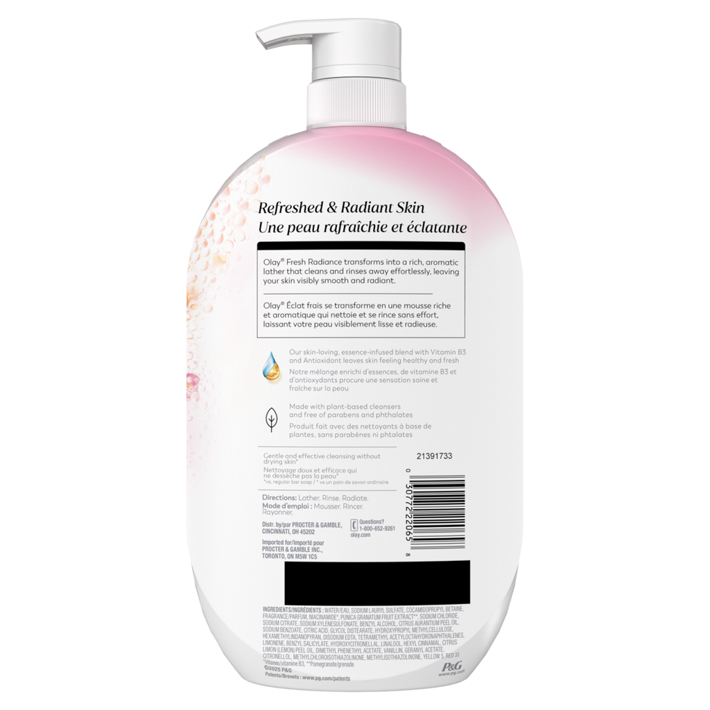 Olay Fresh Radiance Body Wash With Essence Of Peach And Cherry Blossom Vitamin B3 And Antioxidant Blend - 35oz/4pk