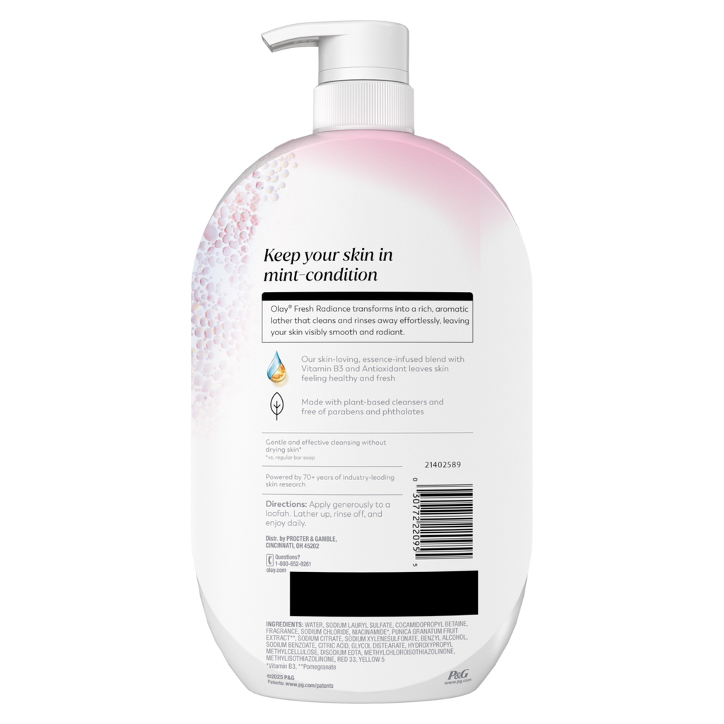 Olay Fresh Radiance Body Wash With Essence Of Strawberry And Mint Vitamin B3 And Antioxidant Blend - 35oz/4pk