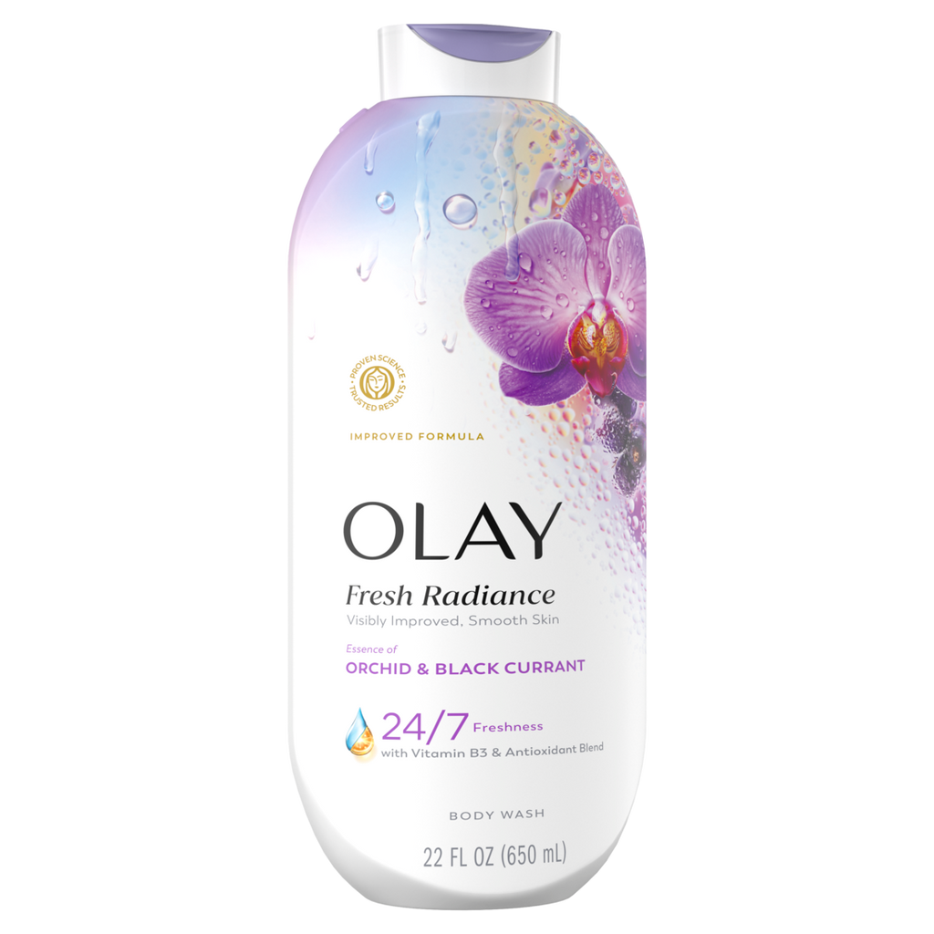 Olay Fresh Radiance Body Wash With Essence Of Orchid And Black Currant Vitamin B3 And Antioxidant Blend - 22oz/4pk