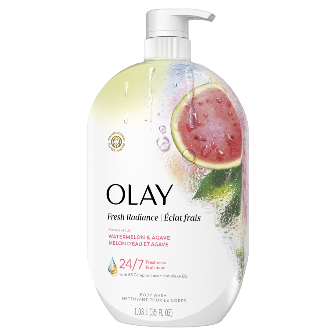Olay Fresh Radiance Body Wash With Essence Of Watermelon And Agave Vitamin B3 And Antioxidant Blend - 35oz/4pk