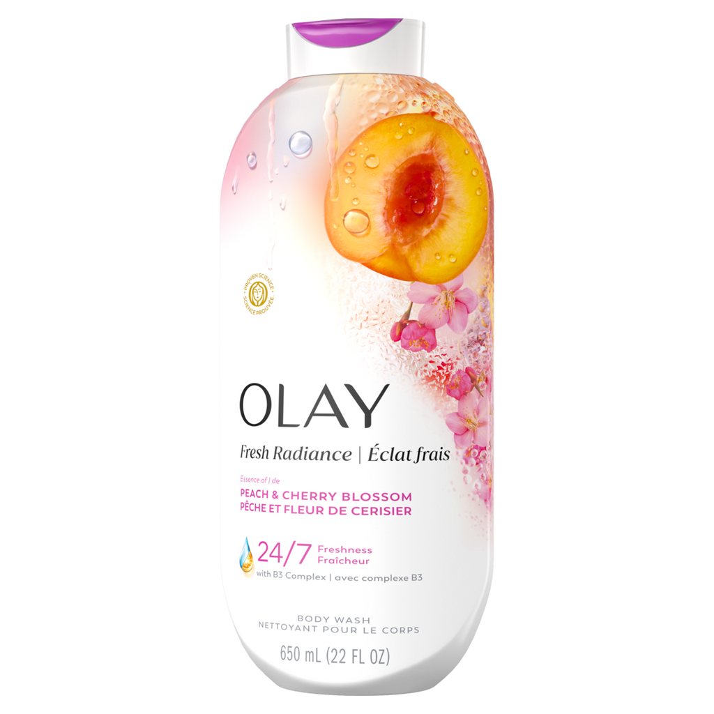 Olay Fresh Radiance Body Wash With Essence Of Peach And Cherry Blossom Vitamin B3 And Antioxidant Blend - 22oz/4pk
