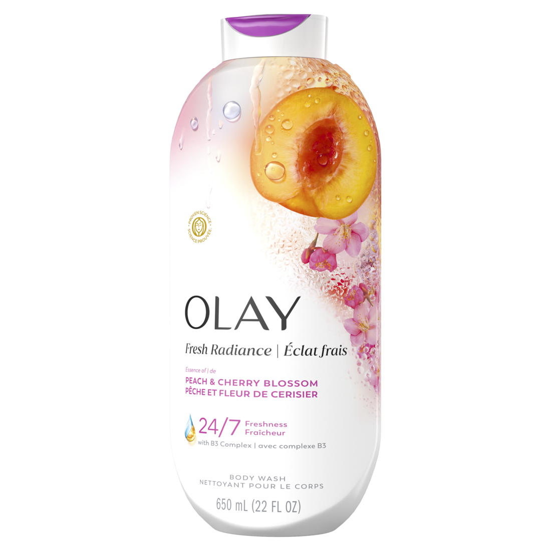 Olay Fresh Radiance Body Wash With Essence Of Peach And Cherry Blossom Vitamin B3 And Antioxidant Blend - 22oz/4pk