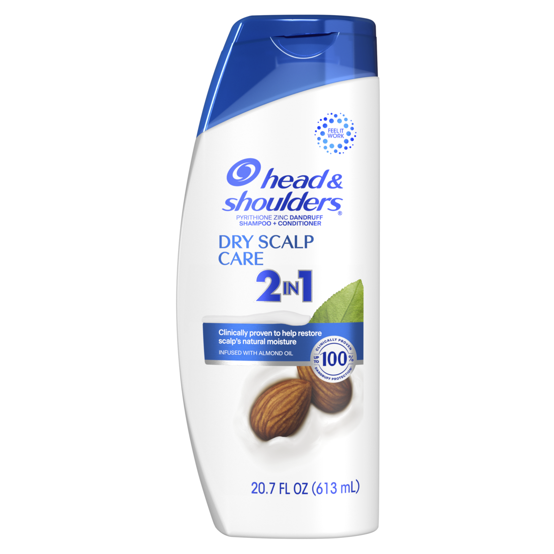 Head And Shoulders 2-in-1 Dandruff Shampoo And Conditioner Anti-Dandruff Treatment Dry Scalp Care For Daily Use Paraben Free - 20.7oz/4pk