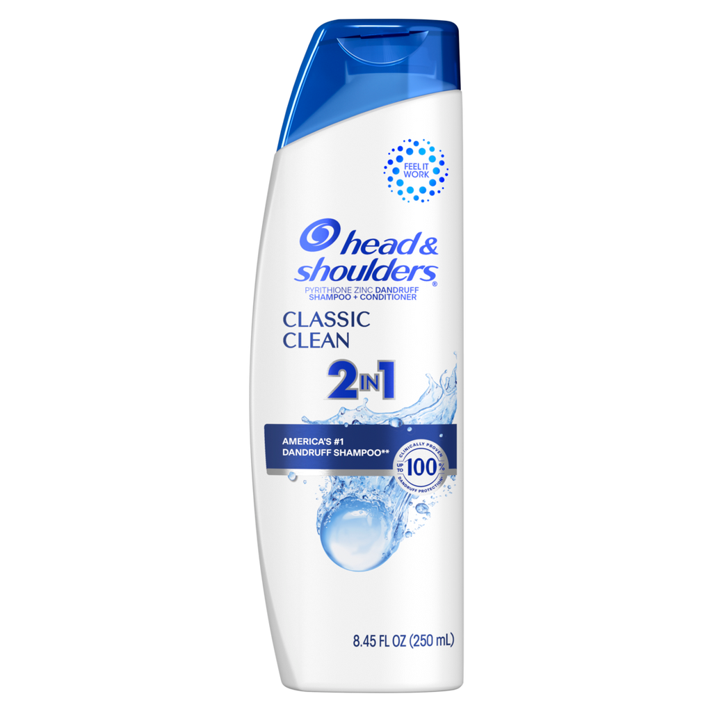 Head And Shoulders 2-in-1 Dandruff Shampoo And Conditioner Anti-Dandruff Treatment Classic Clean For Daily Use Paraben Free - 8.45oz/6pk