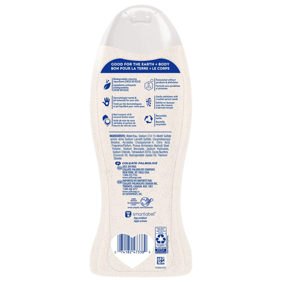 SoftSoap Exfoliating Body Wash Coconut Butter - 20oz/4pk