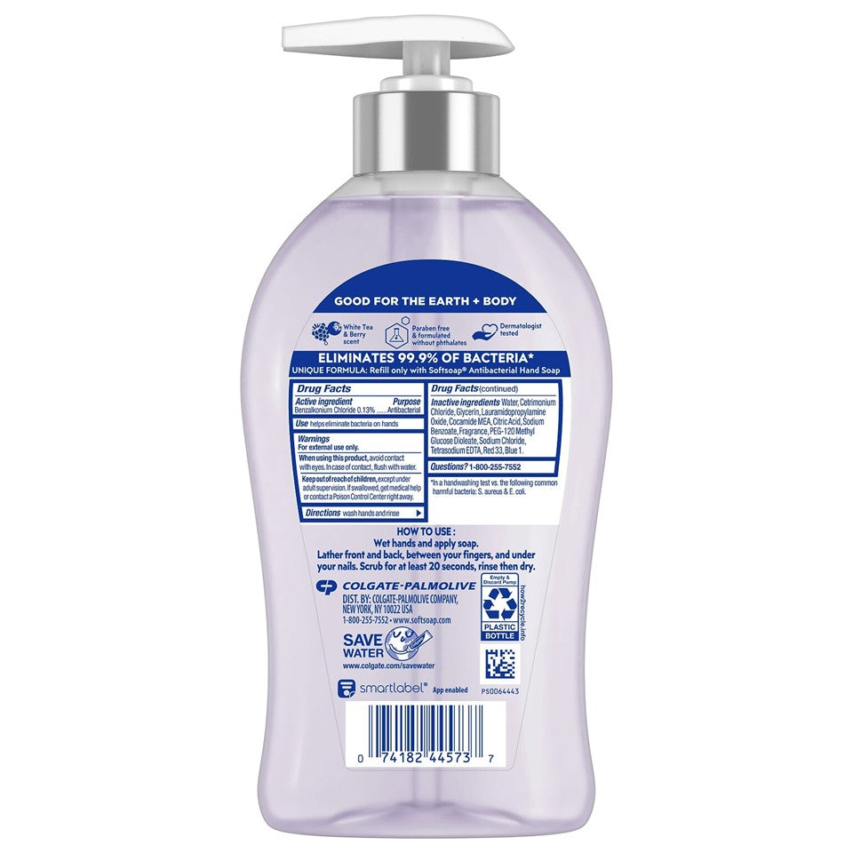 SoftSoap Liquid Hand Soap Pump White Tea & Berry - 11.25oz/6pk