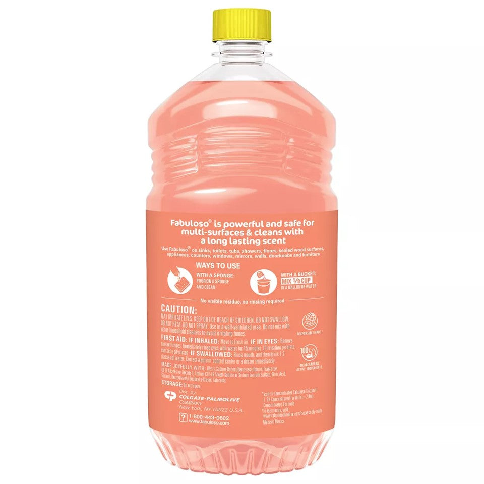 Fabuloso 2X Concentrated Formula Multi Purpose Cleaner Peach - 56oz/6pk