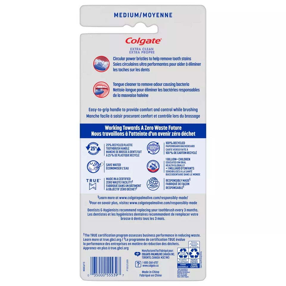 Colgate Extra Clean Full Head Manual Toothbrush Medium - 6ct/12pk