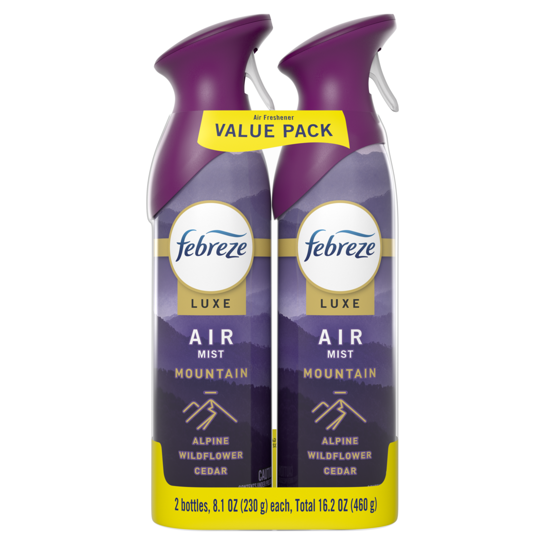 Febreze Air Mist Luxe Air Freshener Spray Odor Fighting Room Spray Mountain Scent - (2x8.1)oz/3pk