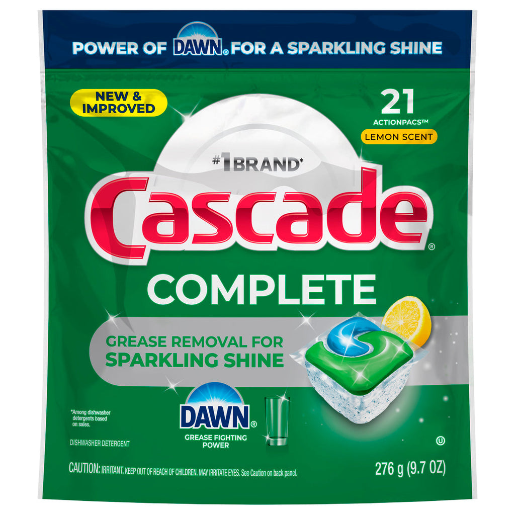 Cascade Complete Action Pacs Dishwasher Detergent Lemon - 21ct/5pk