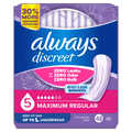 Always Discreet Adult Incontinence Pads For Women Maximum Absorbency Regular Length Postpartum Pads - 48ct/2pk