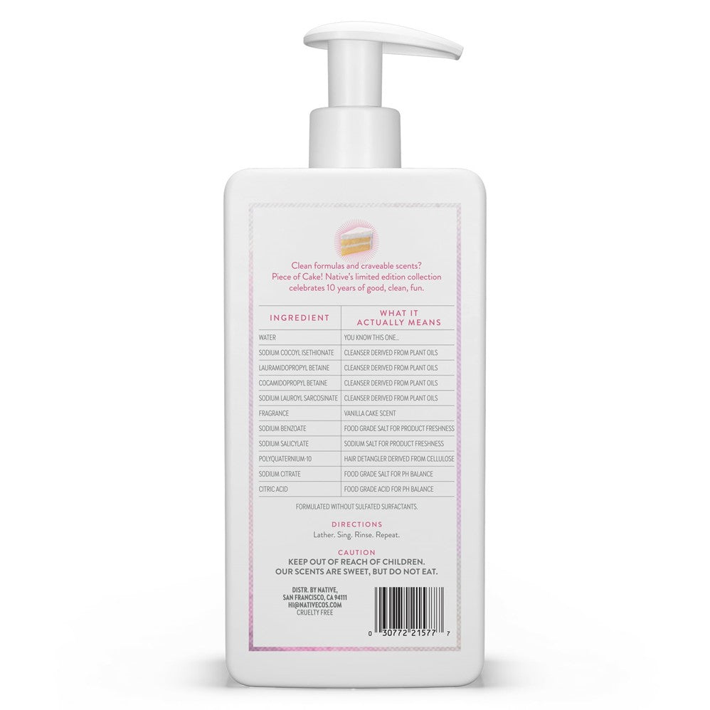 Native Limited Edition Piece Of Cake Shampoo - 16.5oz/6pk