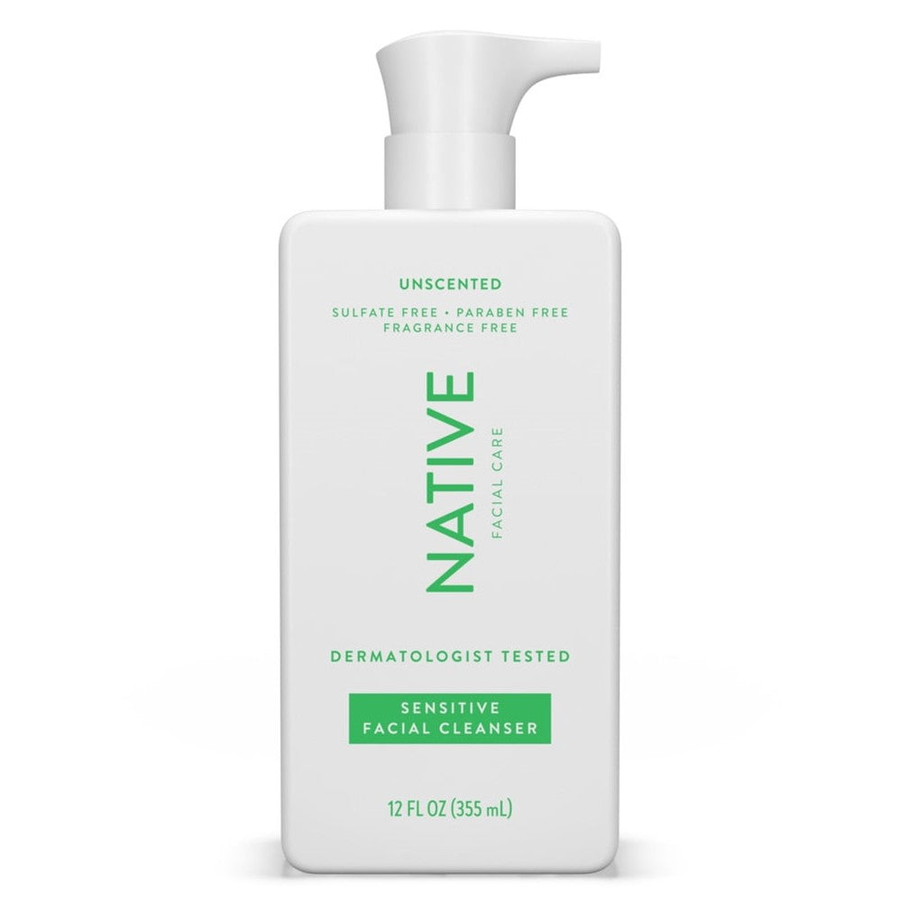 Native Sensitive Facial Cleanser Unscented Sulfate Free For All Skin Types - 12floz/6pk
