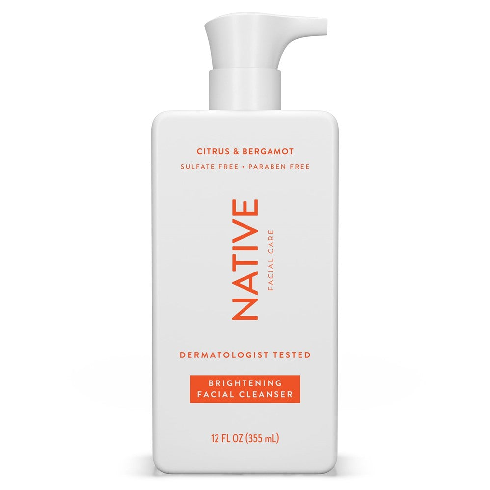 Native Brightening Facial Cleanser Citrus & Bergamot Sulfate Free For All Skin Types - 12oz/6pk