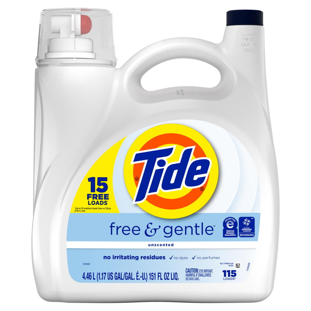BONUS Tide Free & Gentle Liquid Laundry Detergent 115 Loads - 151oz/4pk