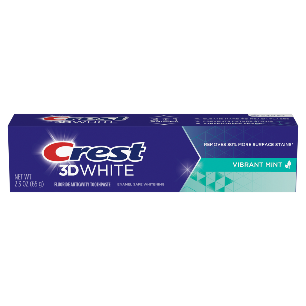 Crest 3D White Teeth Whitening Toothpaste Vibrant Mint - 2.3oz/24pk