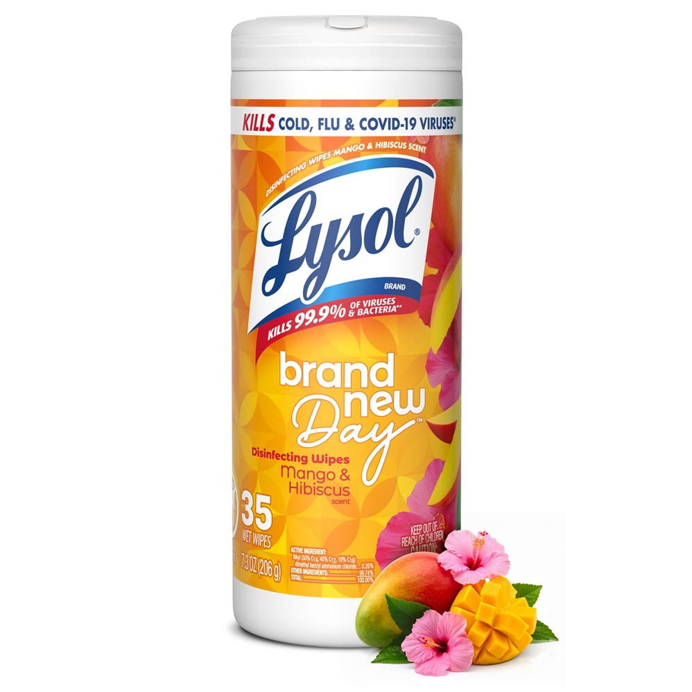 Lysol Disinfecting Wipes - Brand New Day Mango Hibiscus - 35ct/12pk