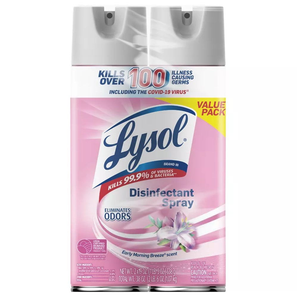 Lysol Disinfectant Spray - Early Morning Breeze - (2x19)oz/4pk