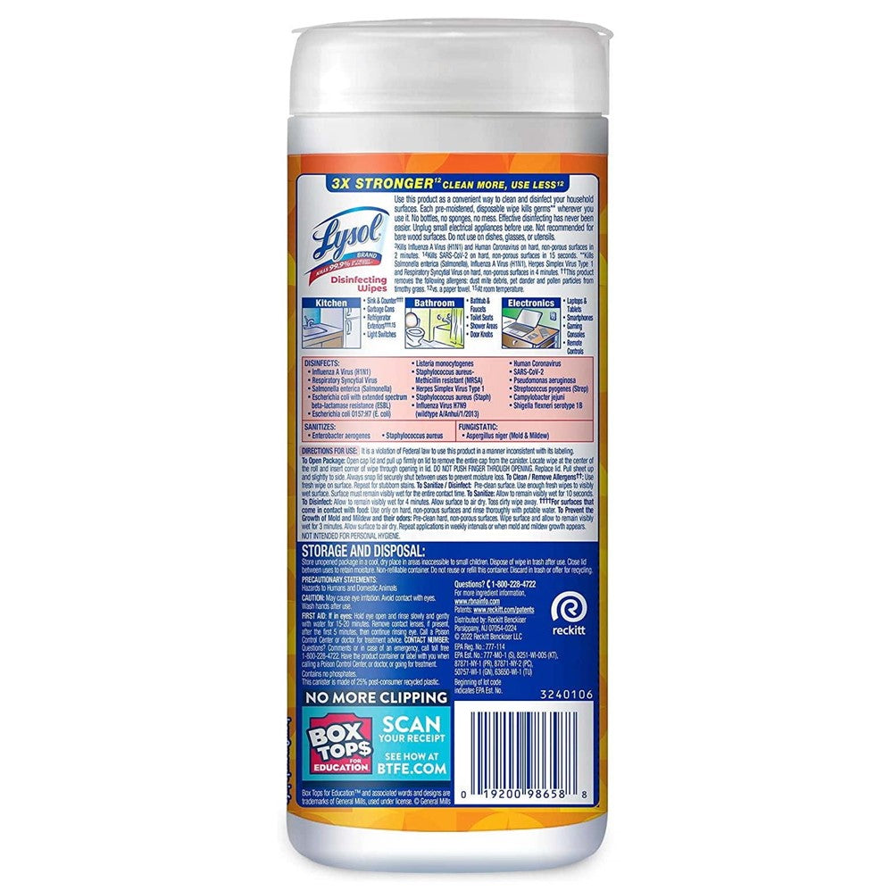 Lysol Disinfecting Wipes - Brand New Day Mango Hibiscus - 35ct/12pk