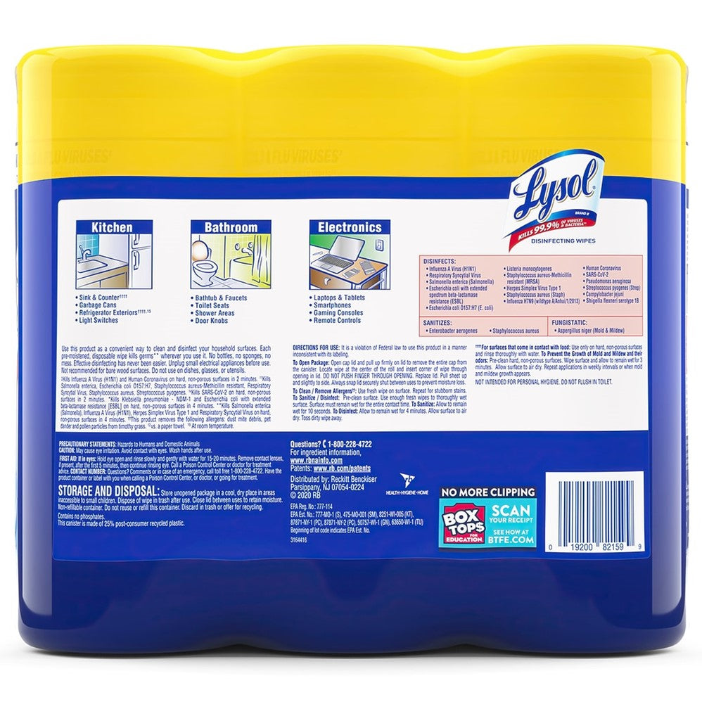 Lysol Disinfecting Wipes - Lemon & Lime Blossom - (3x35)ct/4pk