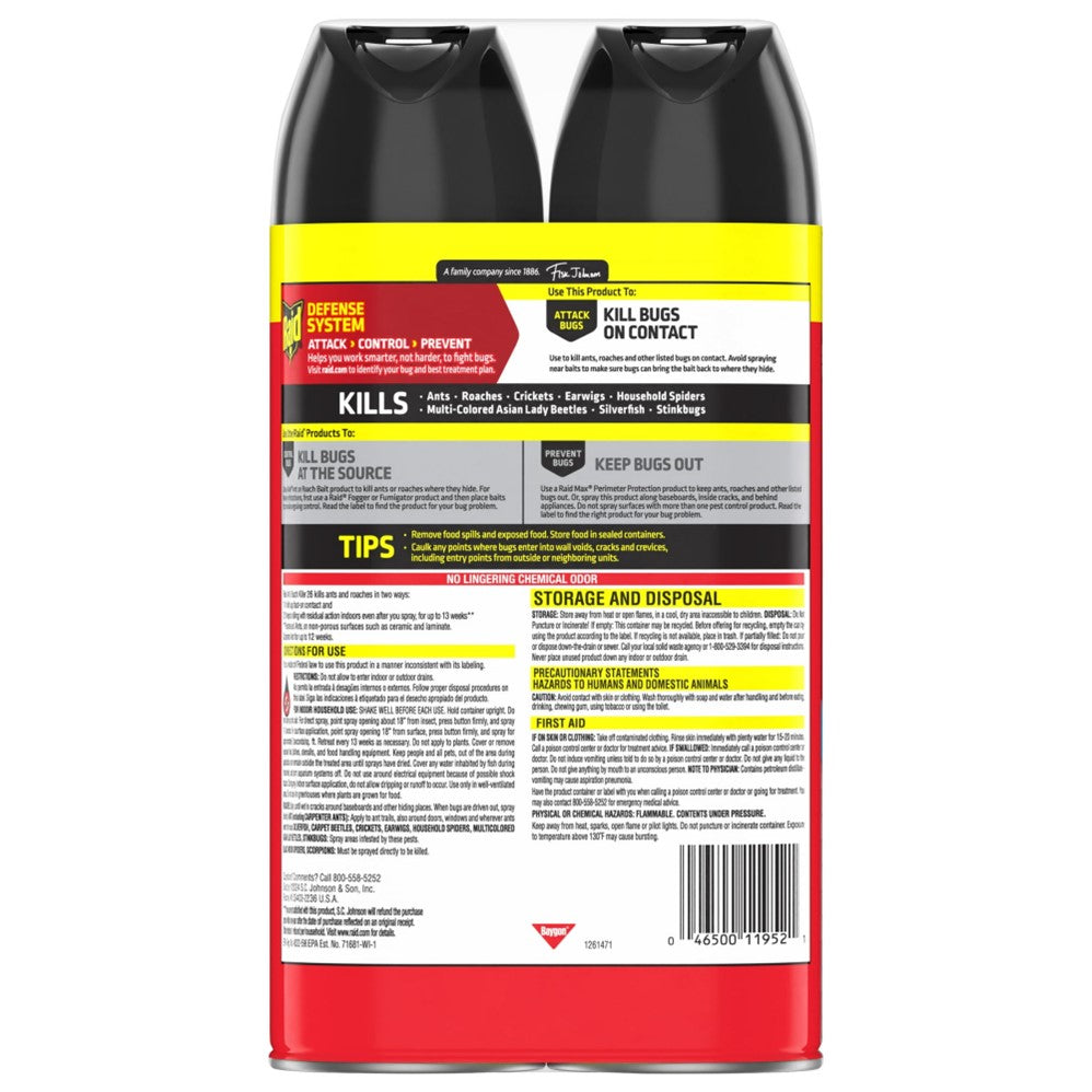 Raid Ant & Roach Aero - Outdoor Fresh Twin Pack - (2x17.5)oz/6pk