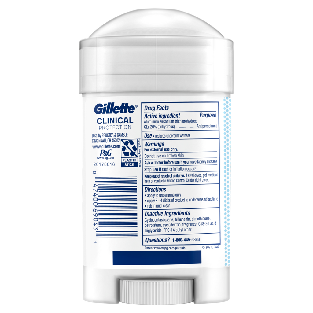 Gillette Clinical Protection Soft Solid Antiperspirant And Deodorant For Men Arctic Ice Scent - 2.6oz/12pk