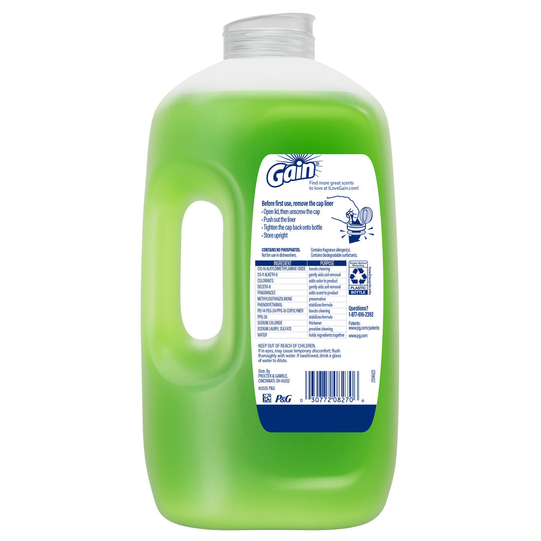 Gain Ultra Clean Dish Soap Dishwashing Liquid Original - 90oz/6pk