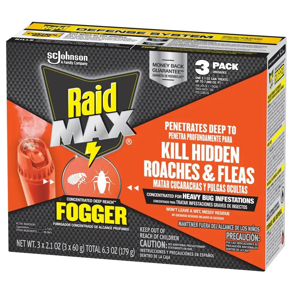 Raid Max Concentrated Deep Reach Fogger - (3x2.1)oz/6pk