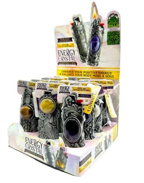 Metal Energy Stone Lighter Case - 12ct
