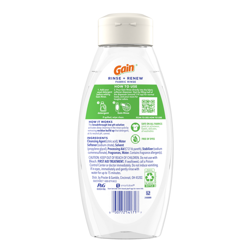 Gain Rinse And Renew Fabric Rinse Dewdrop Dream Odor Fighter - 25.5oz/6pk