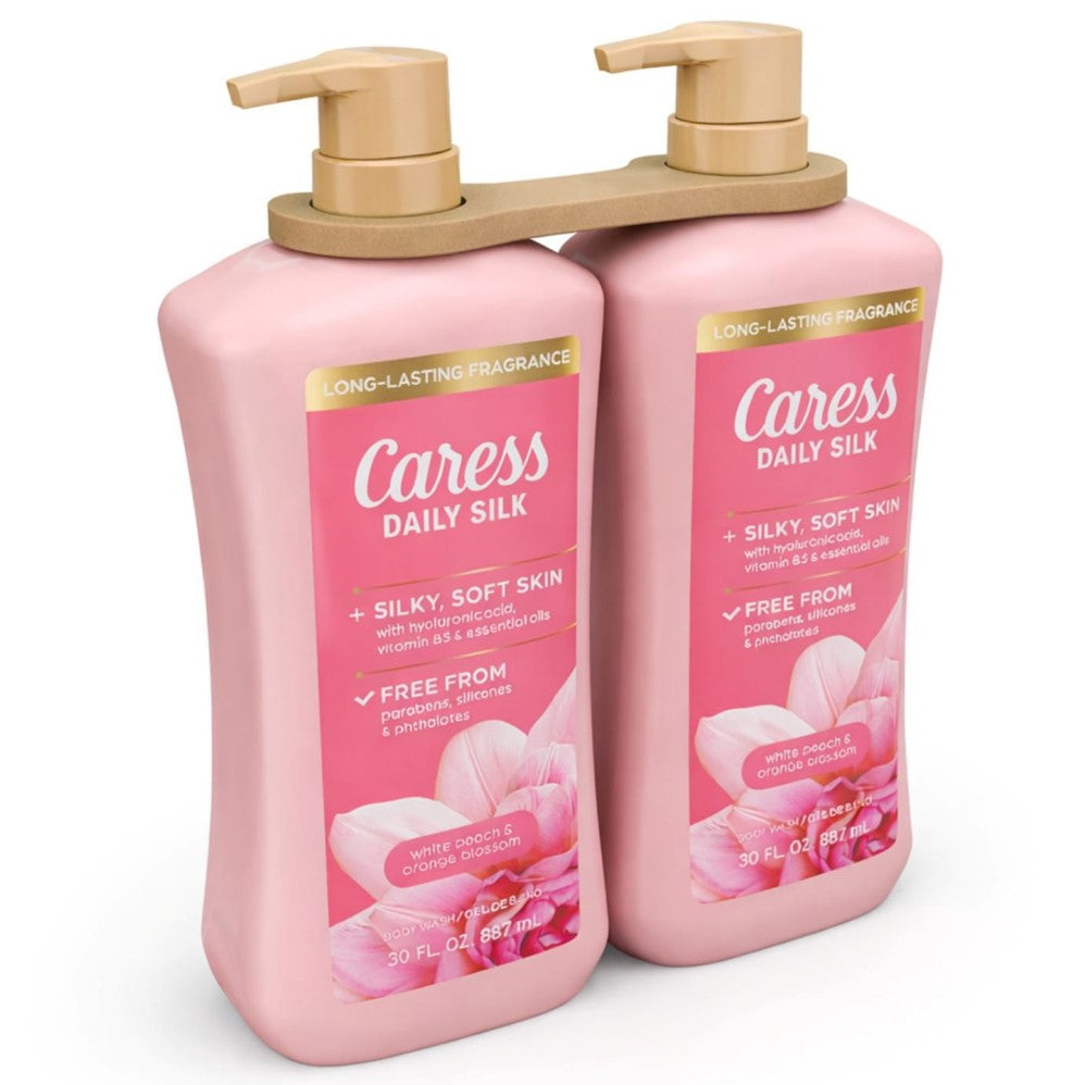 Caress Daily Silk Hydrating Body Wash White Peach & Orange Blossom - (2x30)oz/1pk
