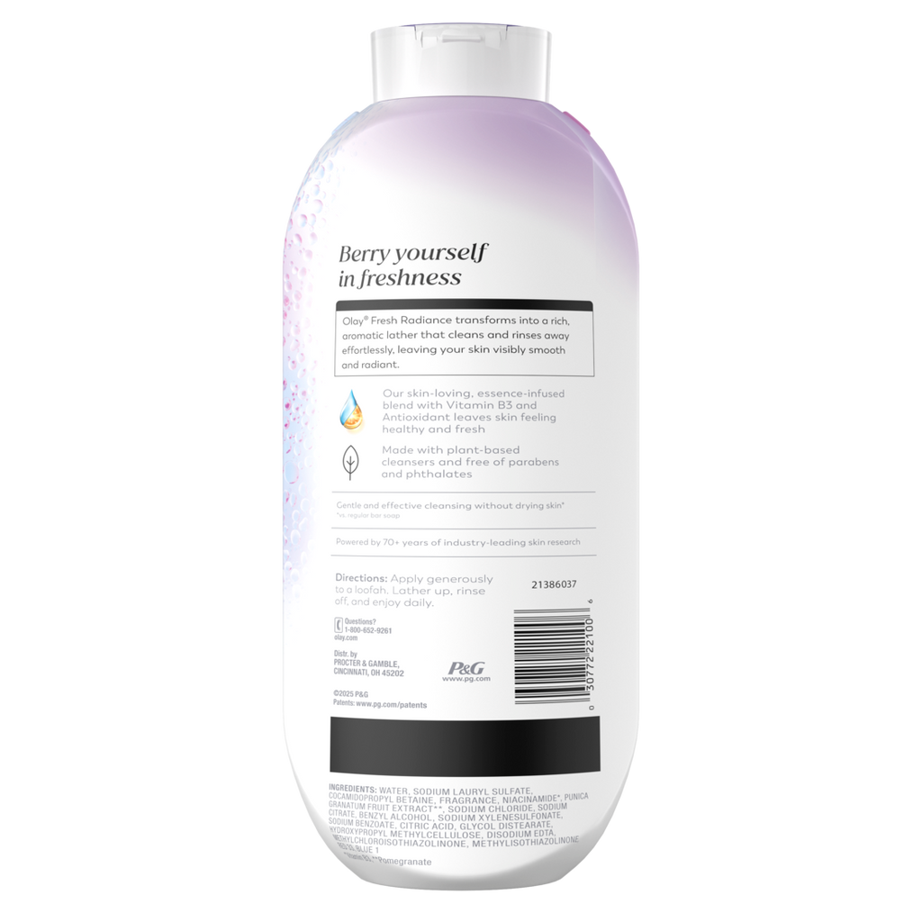 Olay Fresh Radiance Body Wash With Essence Of Berries Frescas Vitamin B3 And Antioxidant Blend - 22oz/4pk