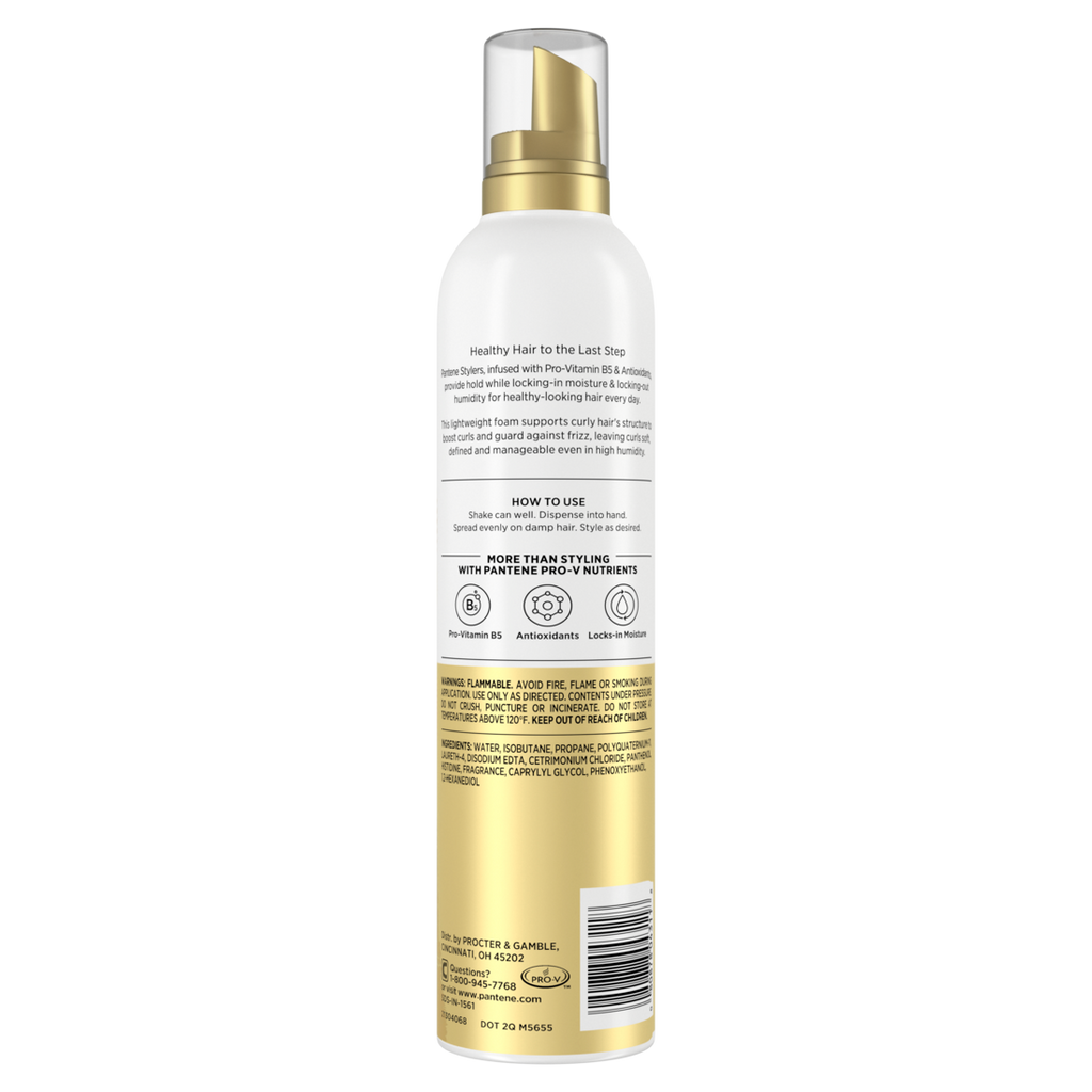 Pantene Curl Defining Mousse Pro-Vitamin B5 And Antioxidant Formula Moisture Lock - 6.6oz/12pk
