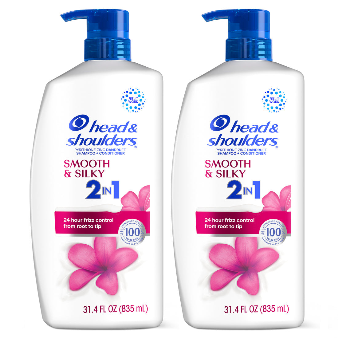 Head And Shoulders Smooth & Silky 2-In-1 Anti-Dandruff Paraben Free Shampoo + Conditioner Twin Pack - (2x31.4)oz/4pk
