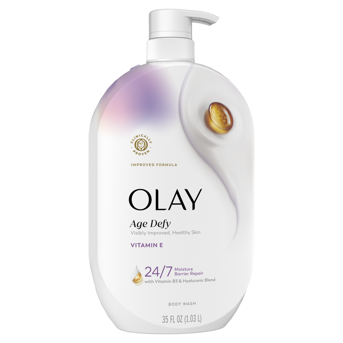 Olay Ultra Moisture Age Defy Body Wash With Vitamin E Vitamin B3 And Hyaluronic Blend - 35oz/4pk