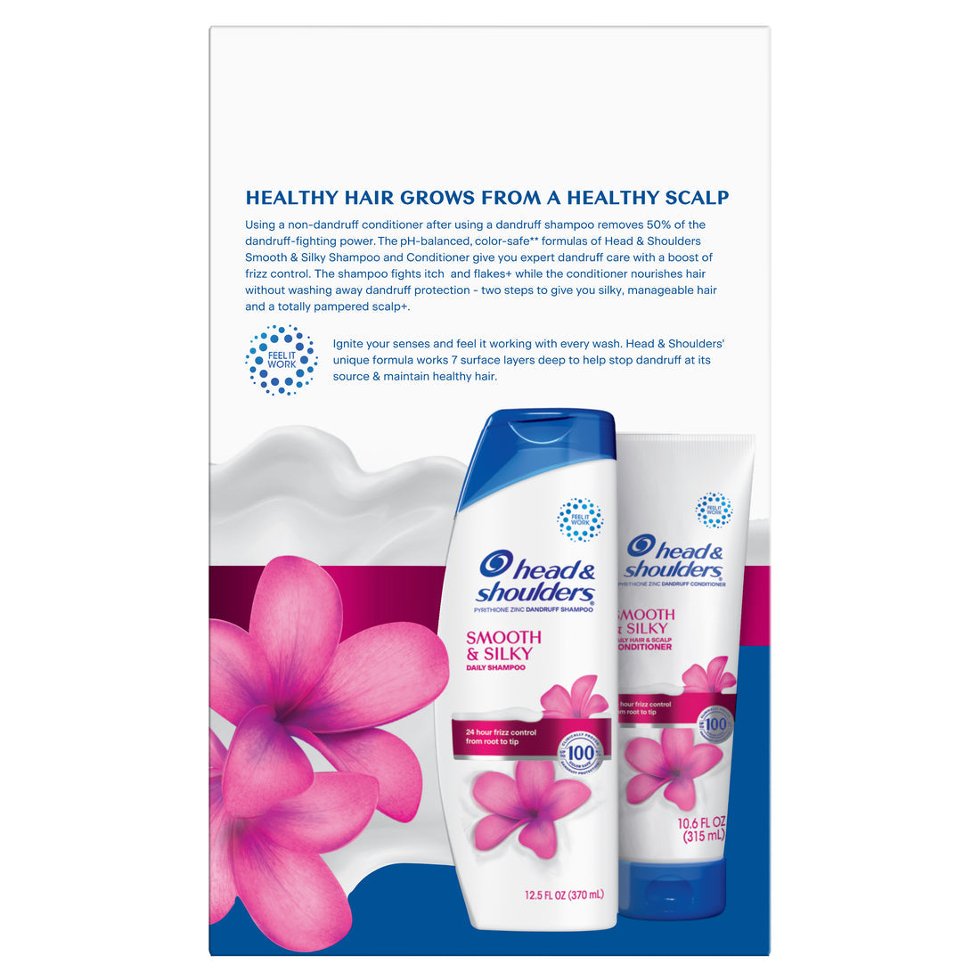 Head And Shoulders Paraben Free Smooth & Silky Shampoo And Conditioner Dual Pack 12.5oz Shampoo + 10.6oz Conditioner - (12.5+10.6)oz/4pk
