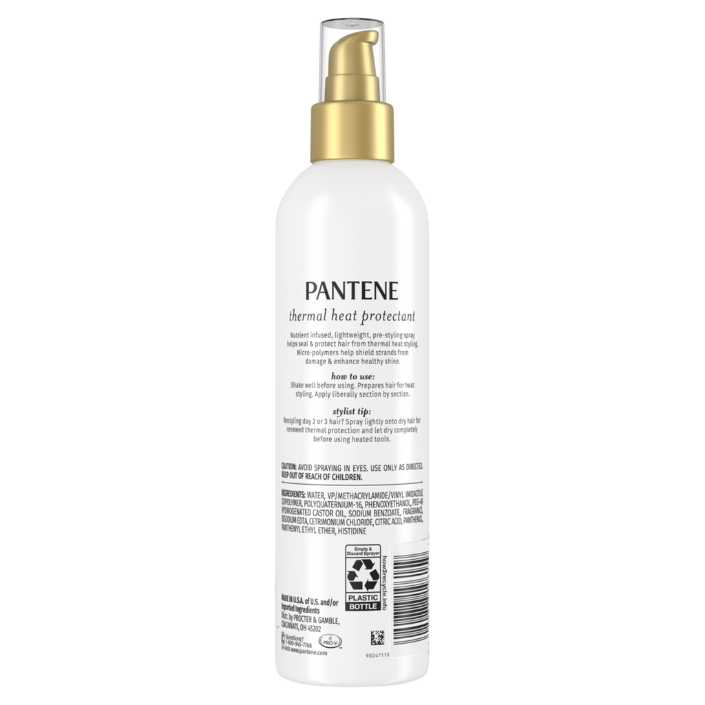 Pantene Heat Primer Thermal Heat Protectant Helps Shield Strands From Damage And Protects Up To 450 Degrees 7.2oz/12pk